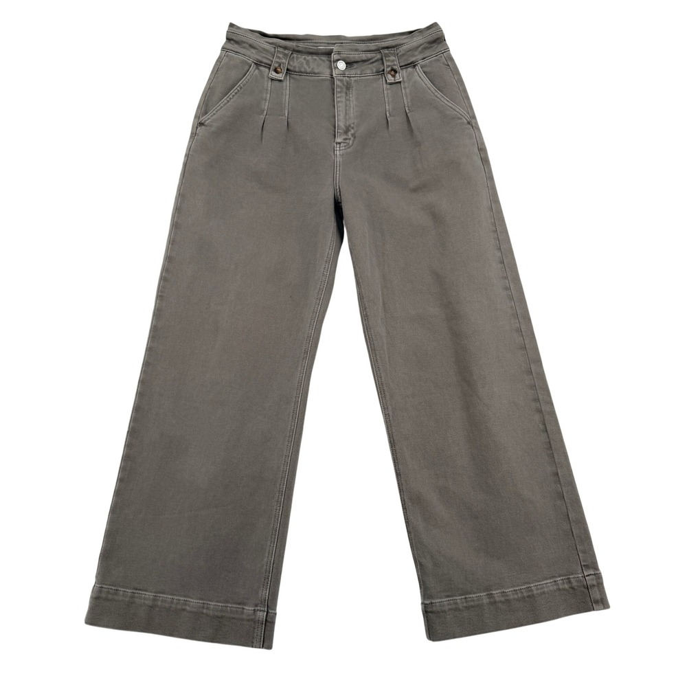 Kancan Grey High Rise Wide Leg Trouser Pleated Pants WD1326AA-GR Womens Size 8
